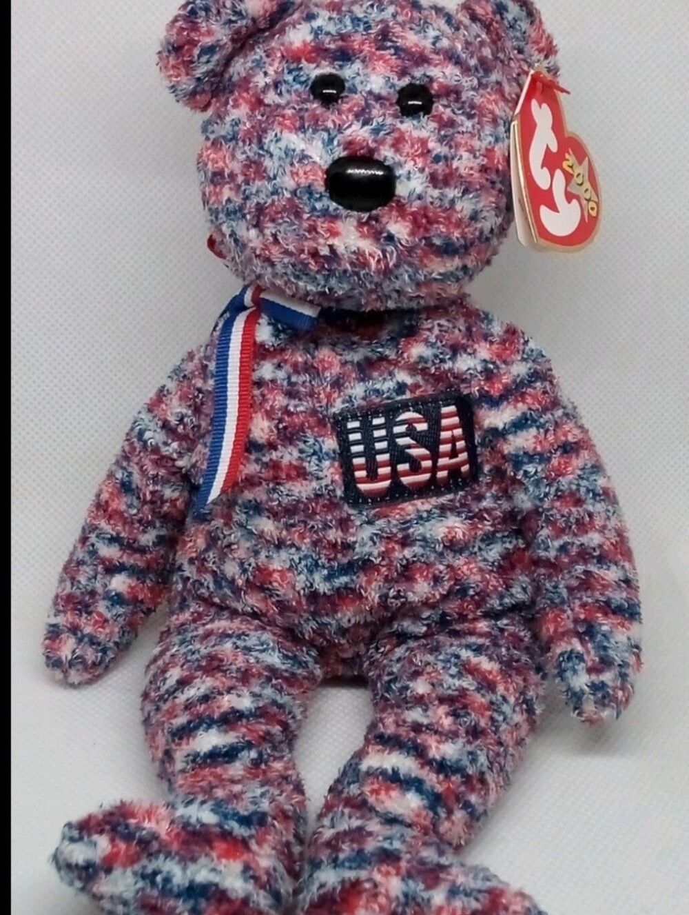 Ty Beanie Baby Patriotic USA the Bear Teddy Bear - Red White Blue Plush